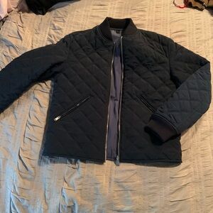 Size 50/Hugo Boss Navy Quilted Bomber Jacket
